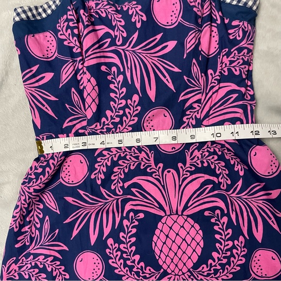 Vintage Lilly Pulitzer Gingham Pineapple Print Strapless Corset Sun Dress Size 0 - Picture 5 of 8